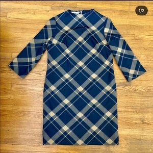 Vintage MCM Blue plaid Justin McCarty dress blue XL